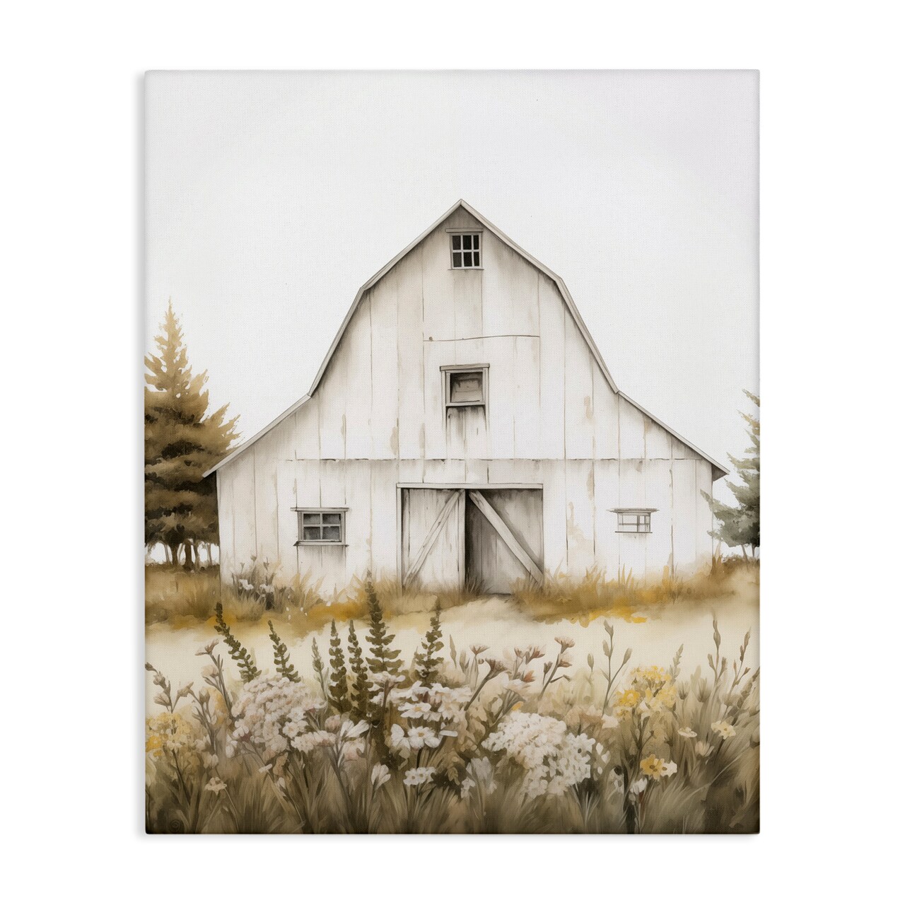 Stupell Industries Blooming Country Barn Garden Canvas Wall Art Design by Arlington Prints